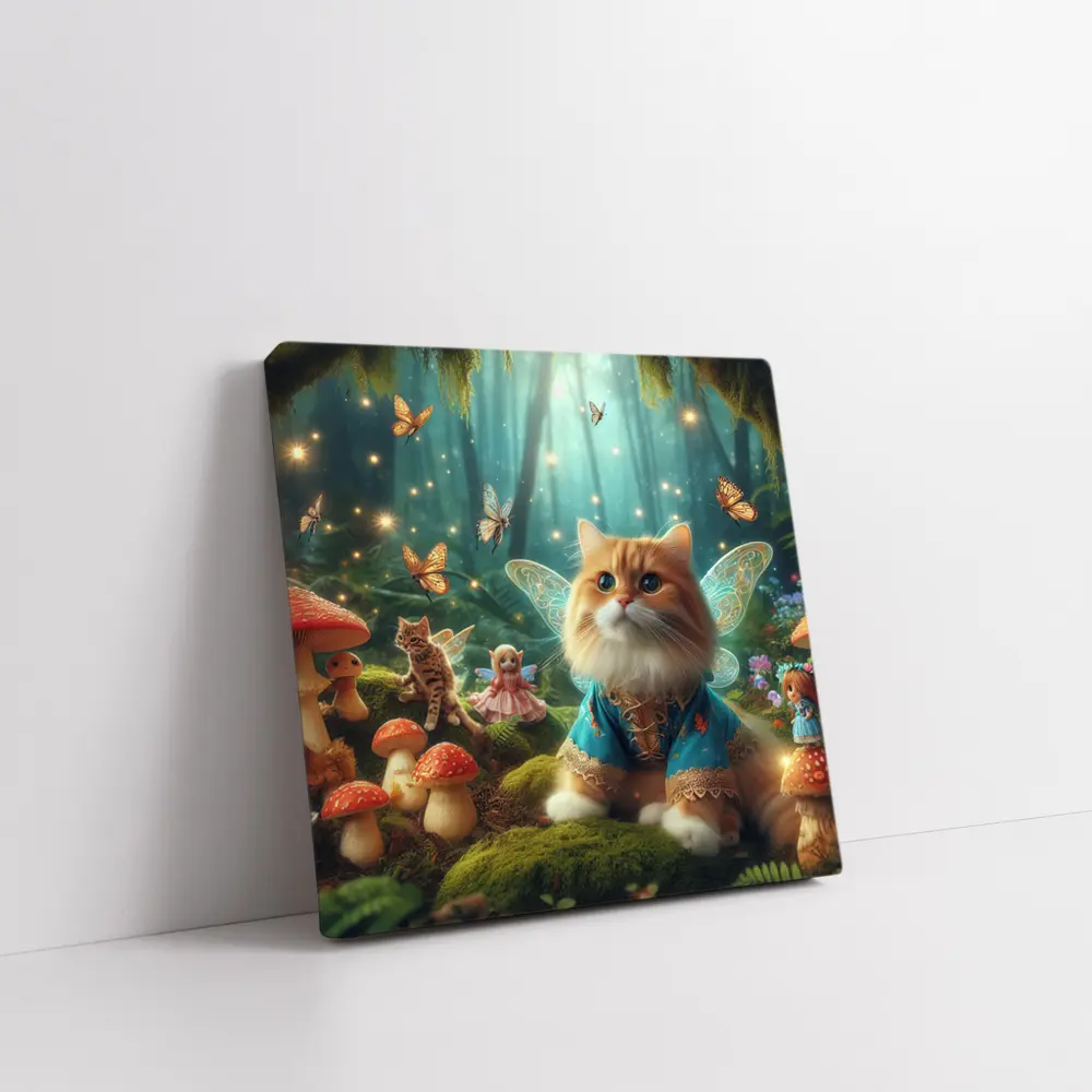 Fairy Cat With Wings In Enchanted Forest – Wall Art