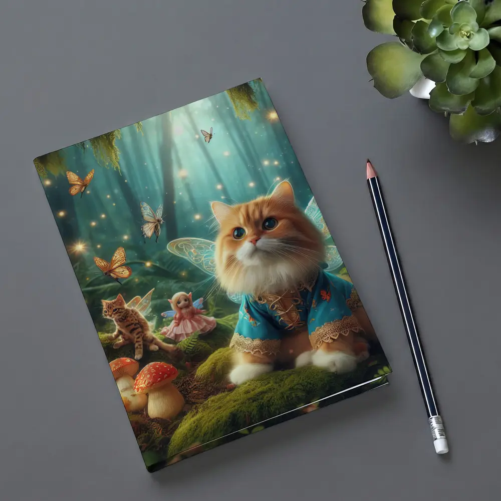 Fairy Cat With Wings In Enchanted Forest – Notebooks