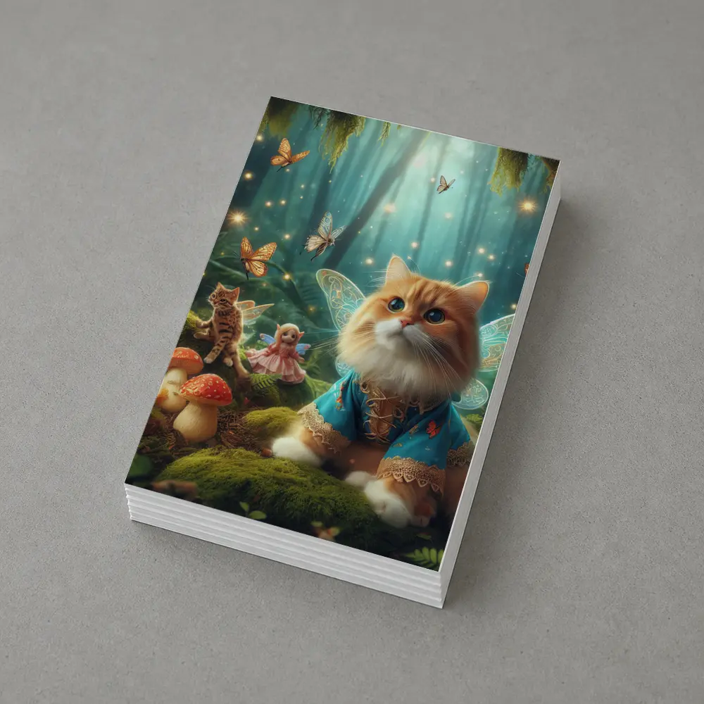 Fairy Cat With Wings In Enchanted Forest – Postcards