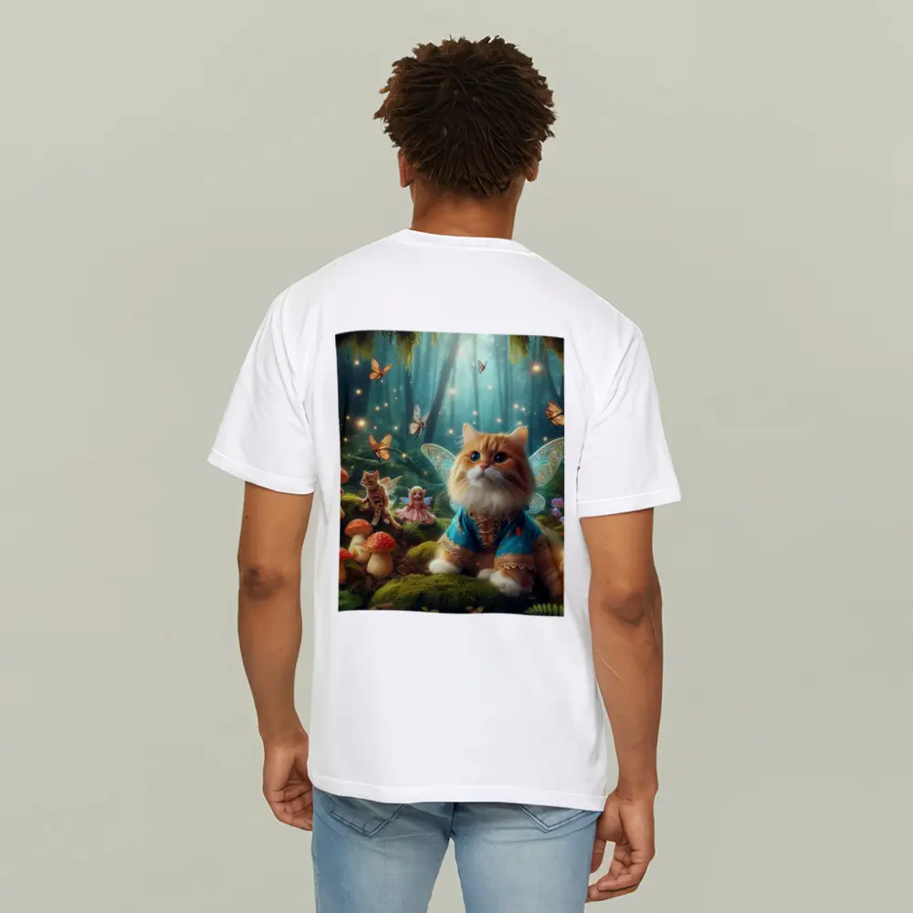 Fairy Cat With Wings In Enchanted Forest – T-Shirts