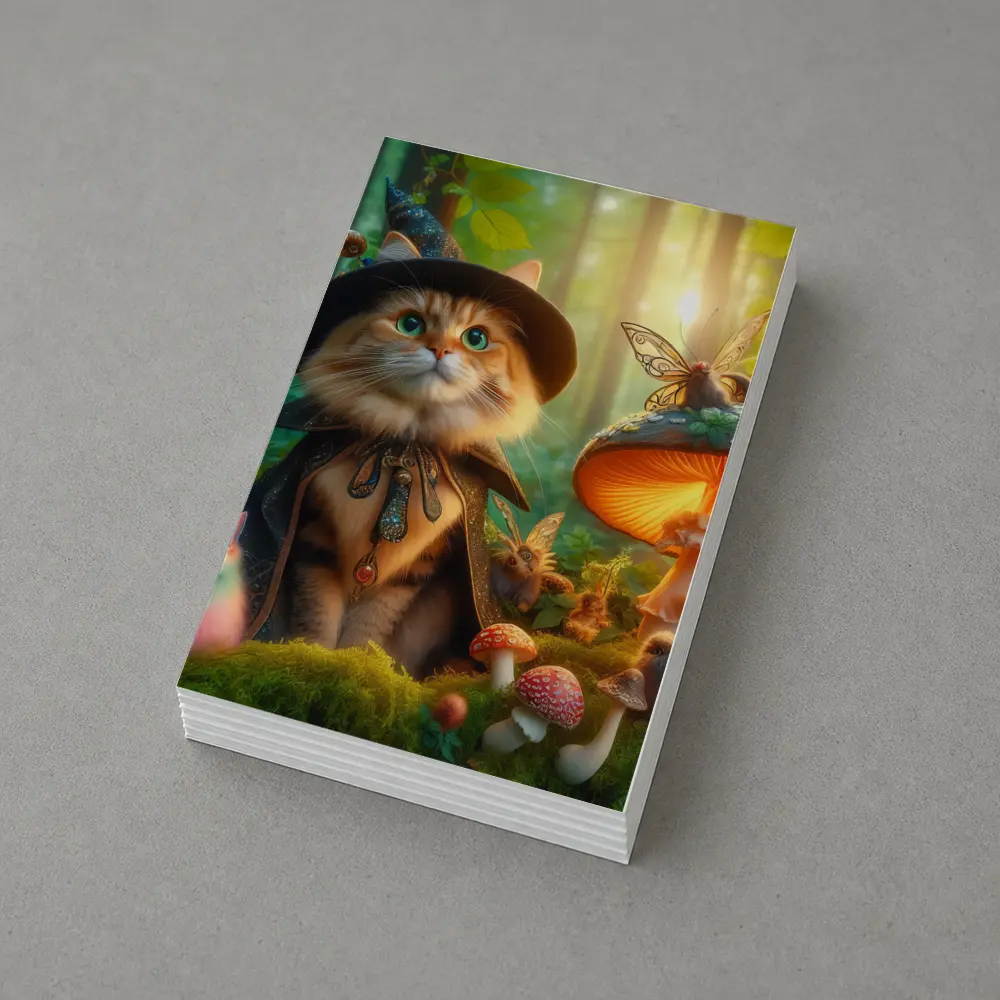 Wizard Cat Enchanted Forest Mushroom Fantasy – Postcards