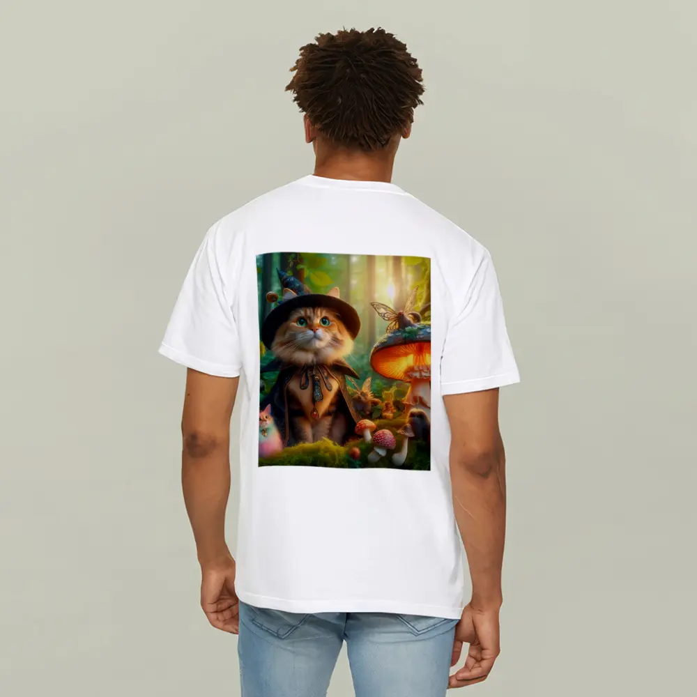 Wizard Cat Enchanted Forest Mushroom Fantasy – T-Shirts