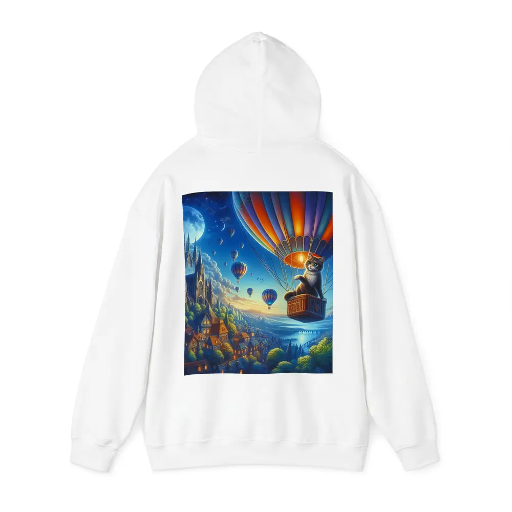 Cat Hot Air Balloon Fantasy Night Sky – Hoodies