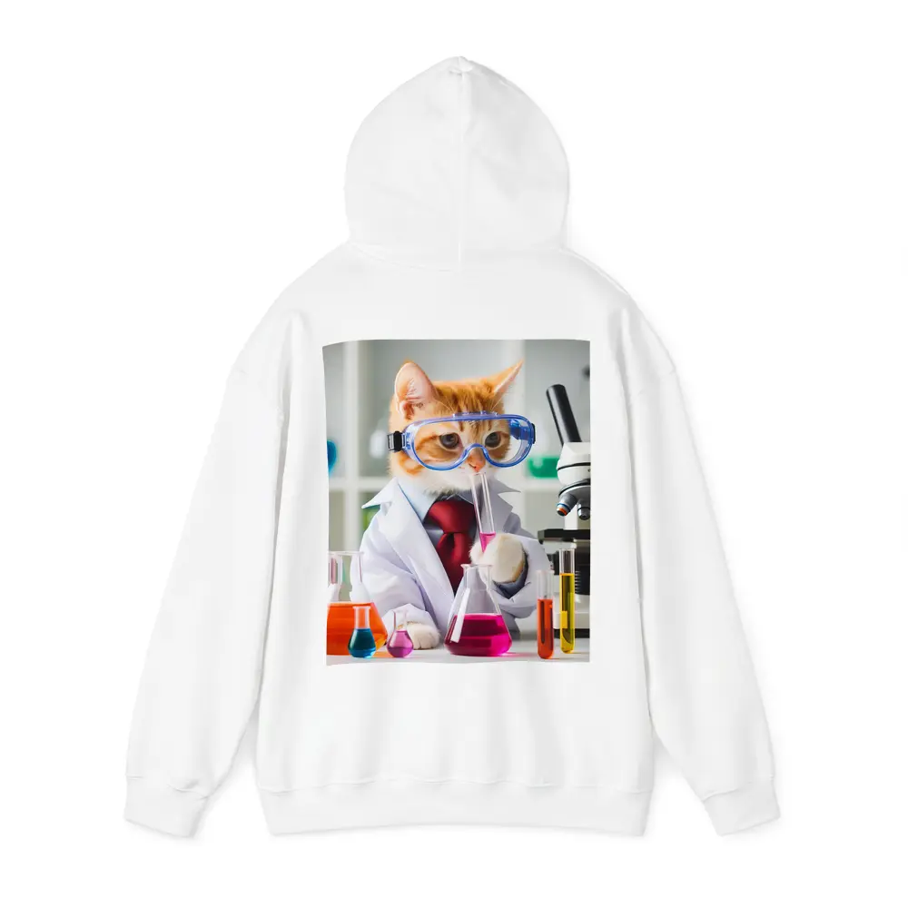 Orange Cat Scientist Lab Coat Microscope – Hoodies