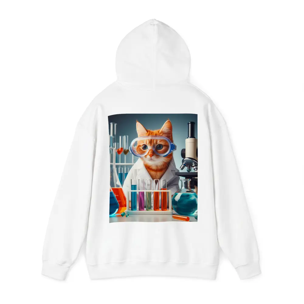 Orange Tabby Cat Scientist Laboratory Setting – Hoodies
