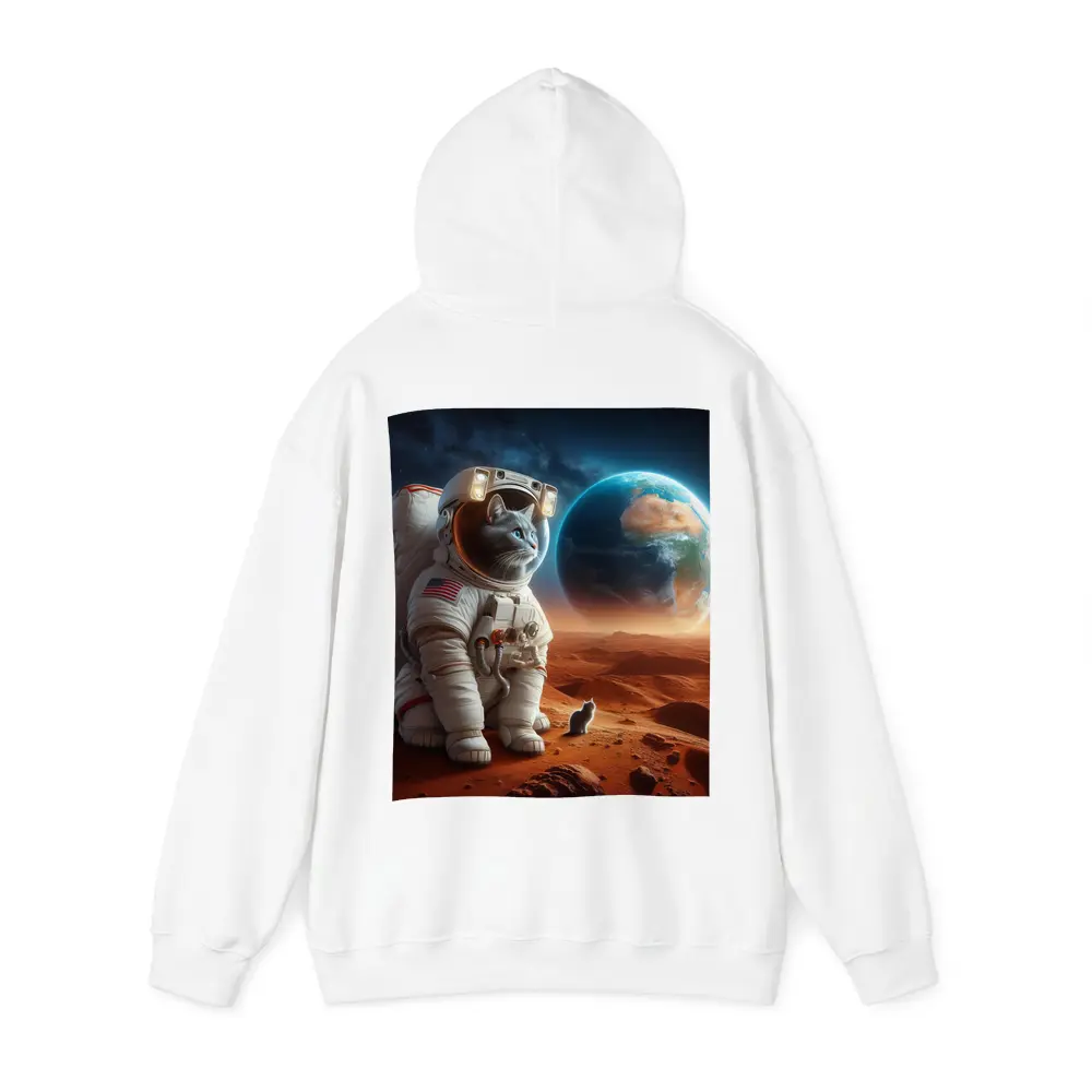 Cat Astronaut Standing On Mars Red Planet – Hoodies