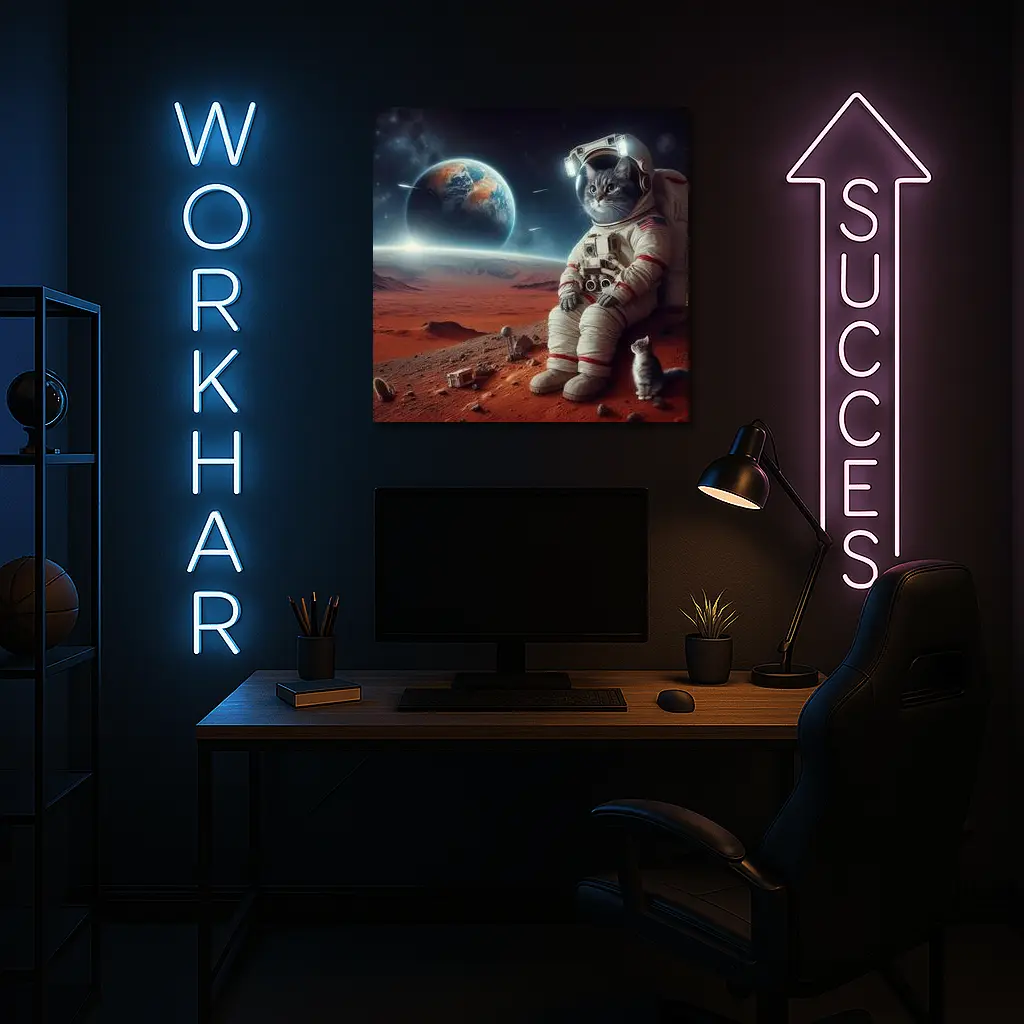 Cat Astronaut On Mars Surface Space – Wall Art