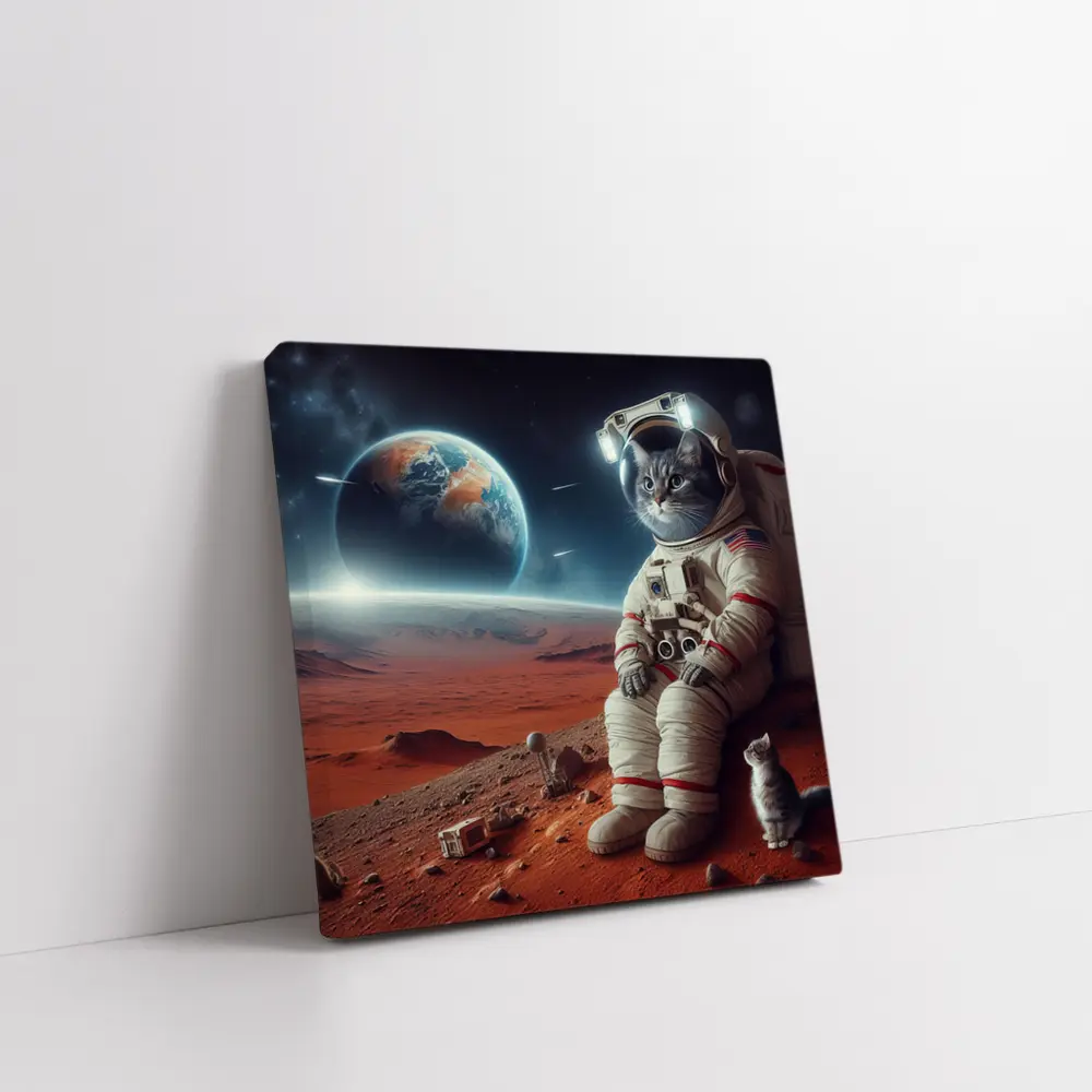 Cat Astronaut On Mars Surface Space – Wall Art