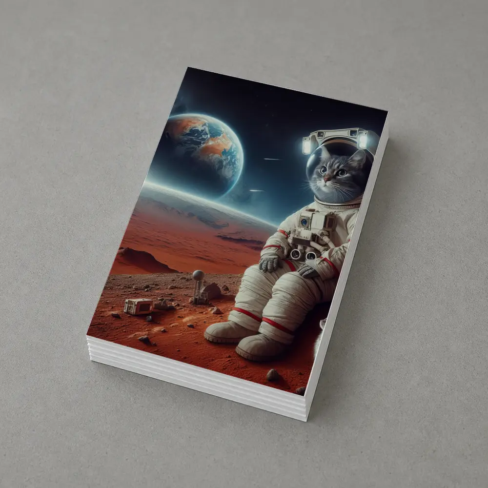Cat Astronaut On Mars Surface Space – Postcards