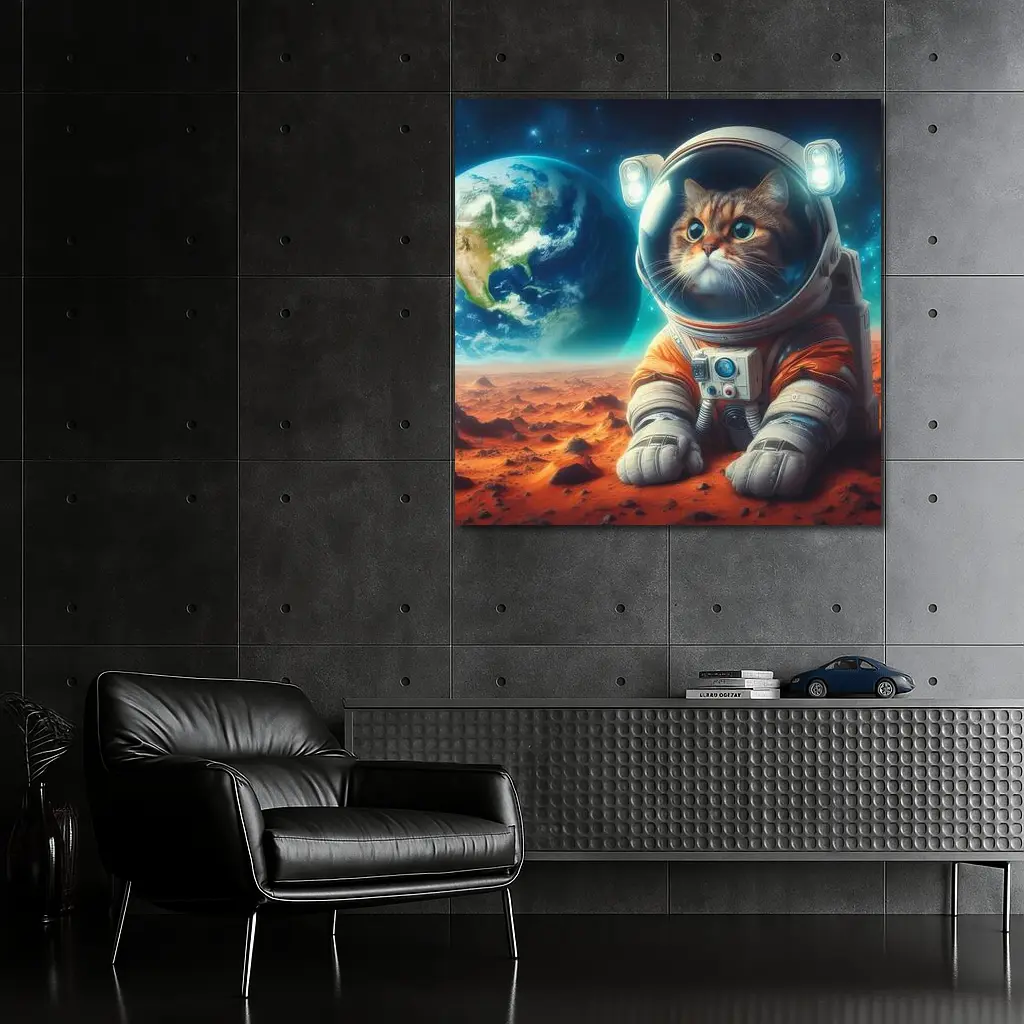 Cat Astronaut On Mars Space Art – Wall Art