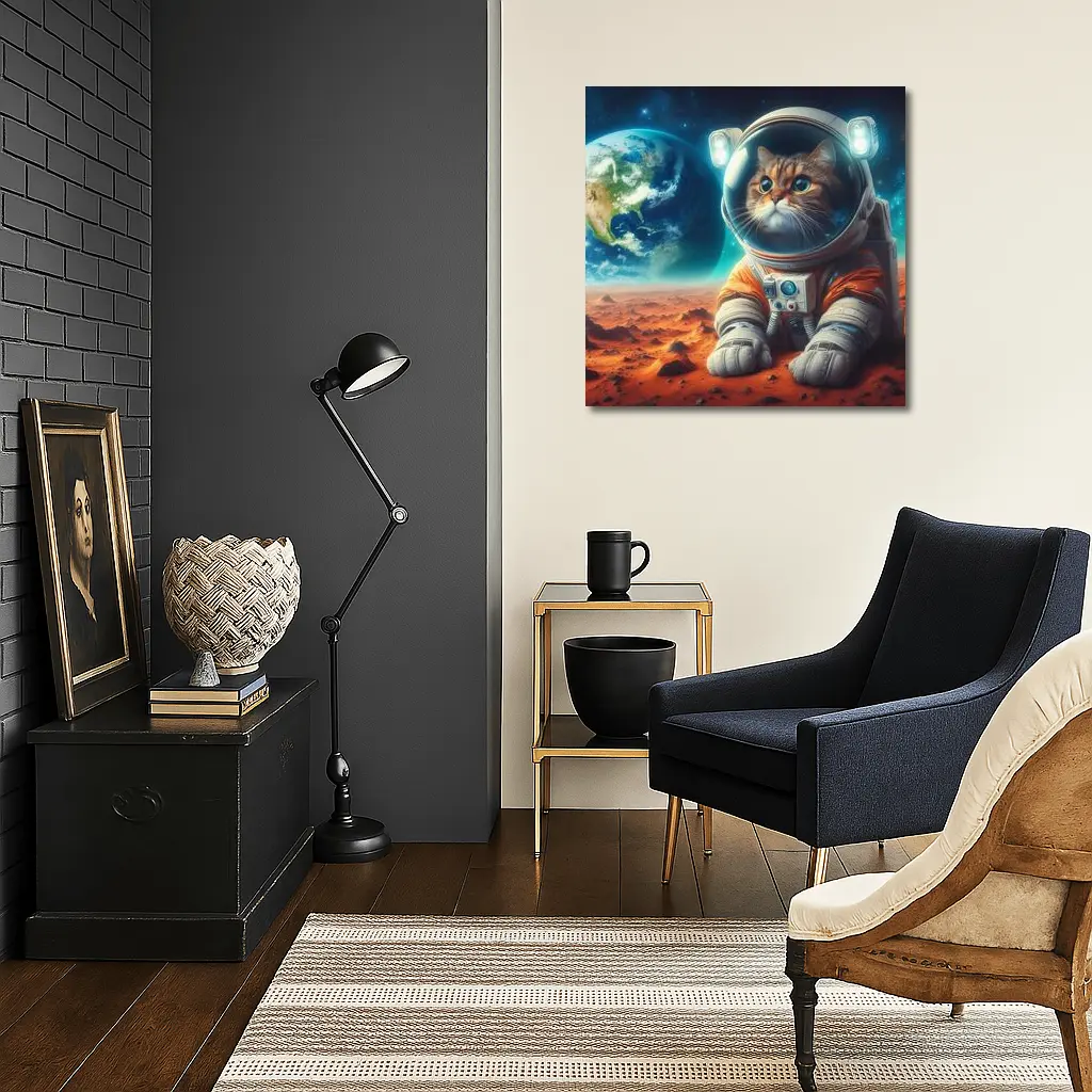 Cat Astronaut On Mars Space Art – Wall Art