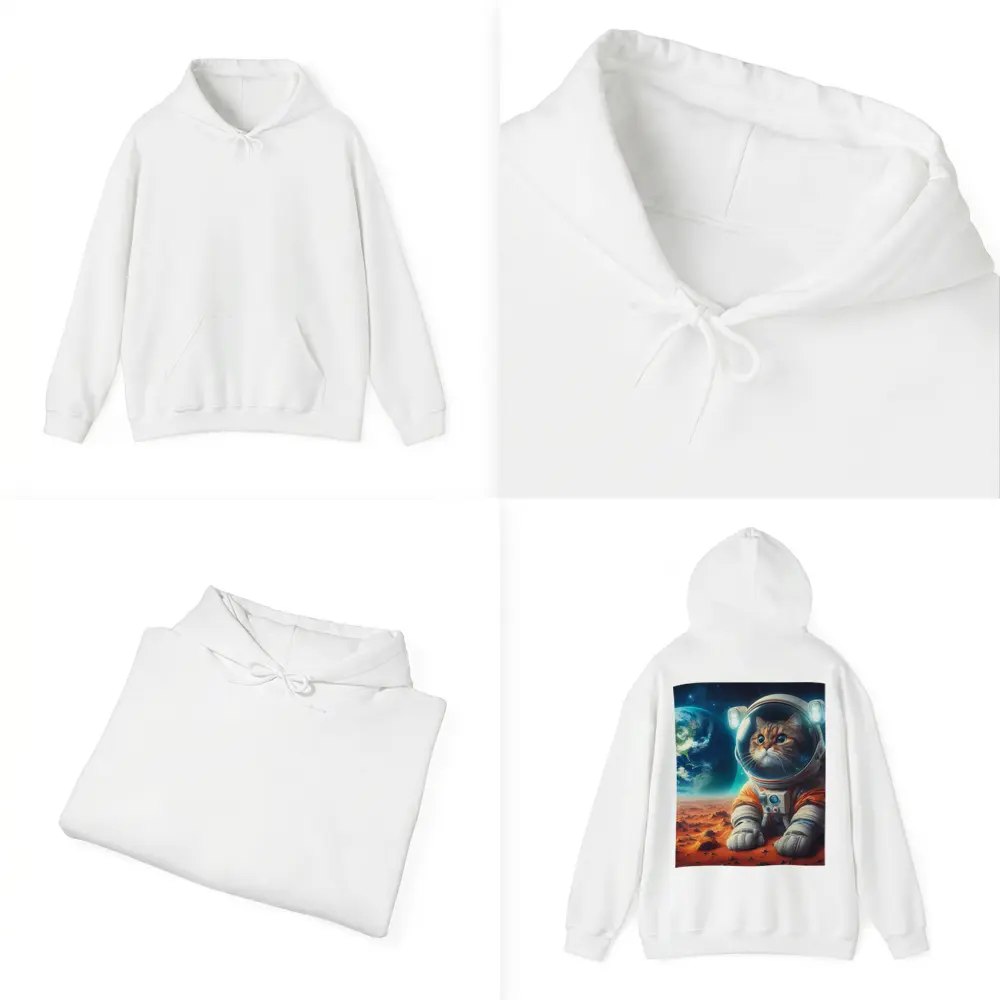 Cat Astronaut On Mars Space Art – Hoodies