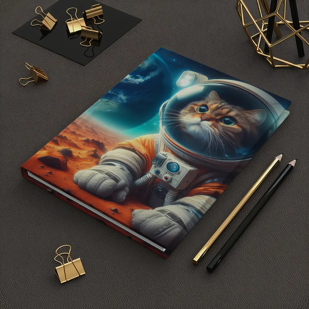 Cat Astronaut On Mars Space Art – Notebooks