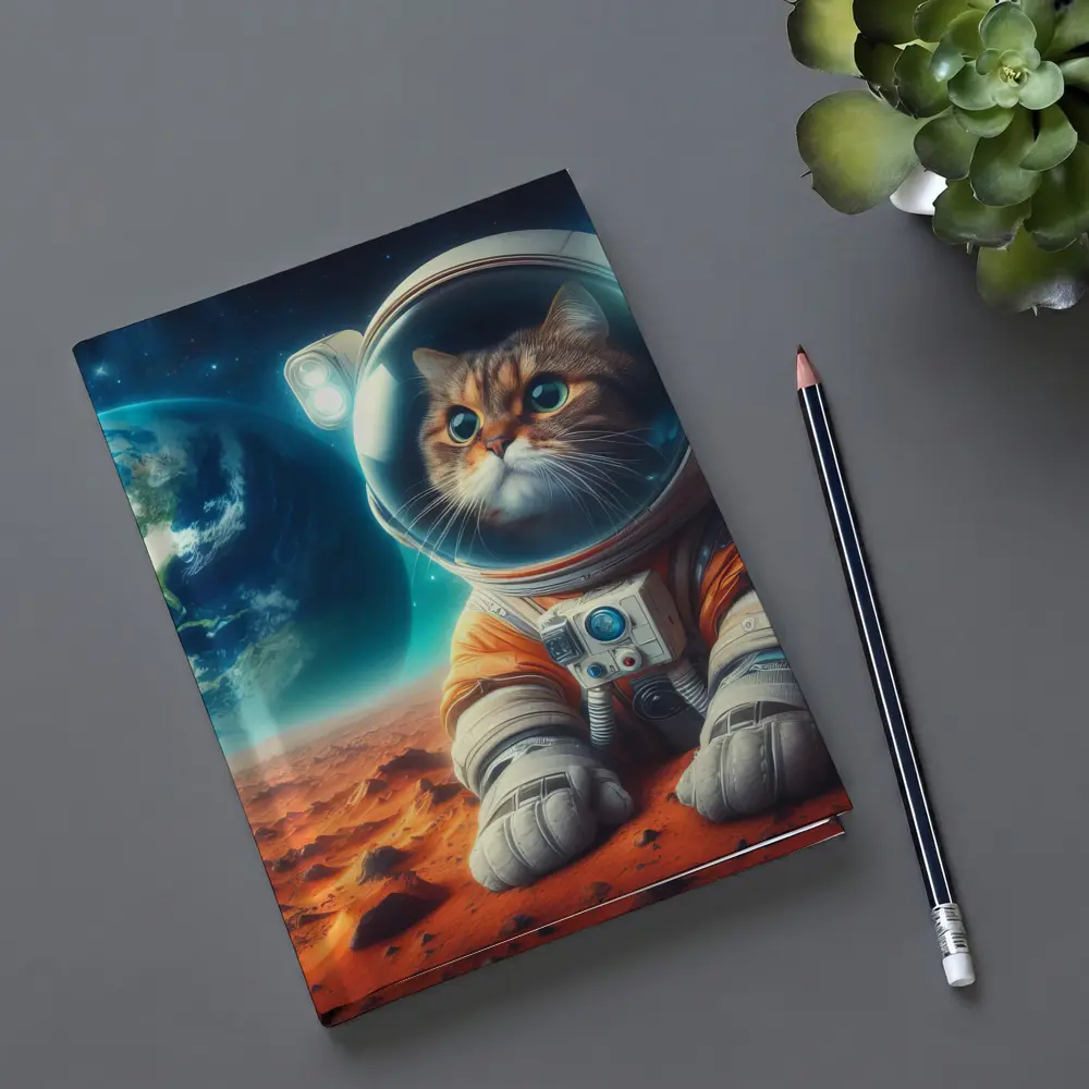 Cat Astronaut On Mars Space Art – Notebooks