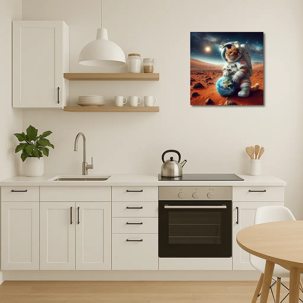 Orange Tabby Cat Astronaut on Mars – Wall Art
