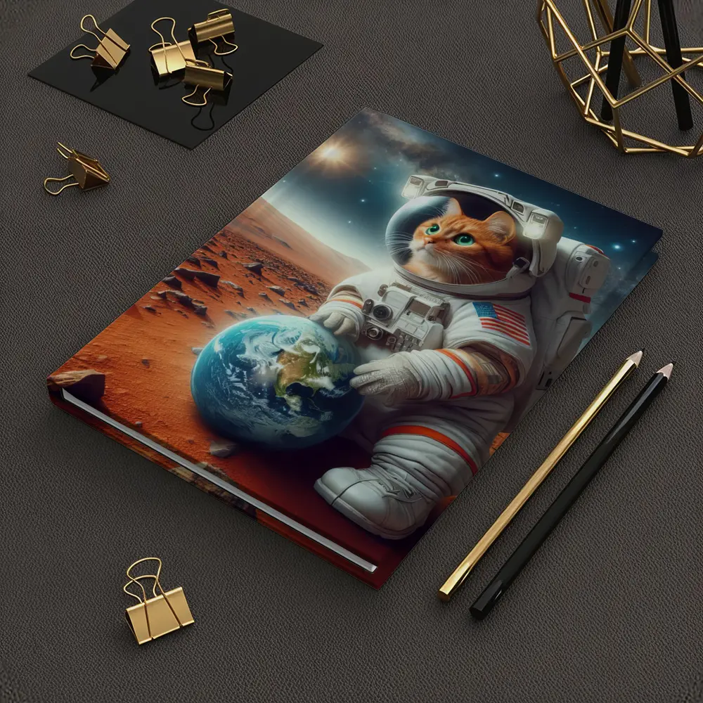 Orange Tabby Cat Astronaut on Mars – Notebooks