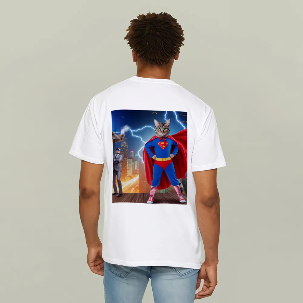 Tabby Cat Superman Costume City Night – T-Shirts