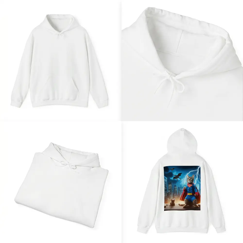 Superhero Cat Superman Costume City Night – Hoodies