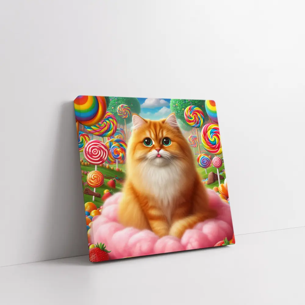Orange Cat Candy Land Fantasy Art – Wall Art