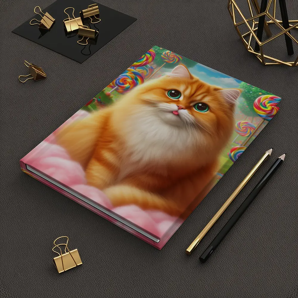 Orange Cat Candy Land Fantasy Art – Notebooks