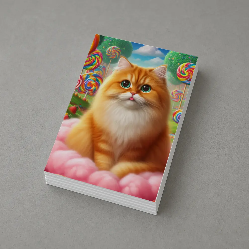 Orange Cat Candy Land Fantasy Art – Postcards