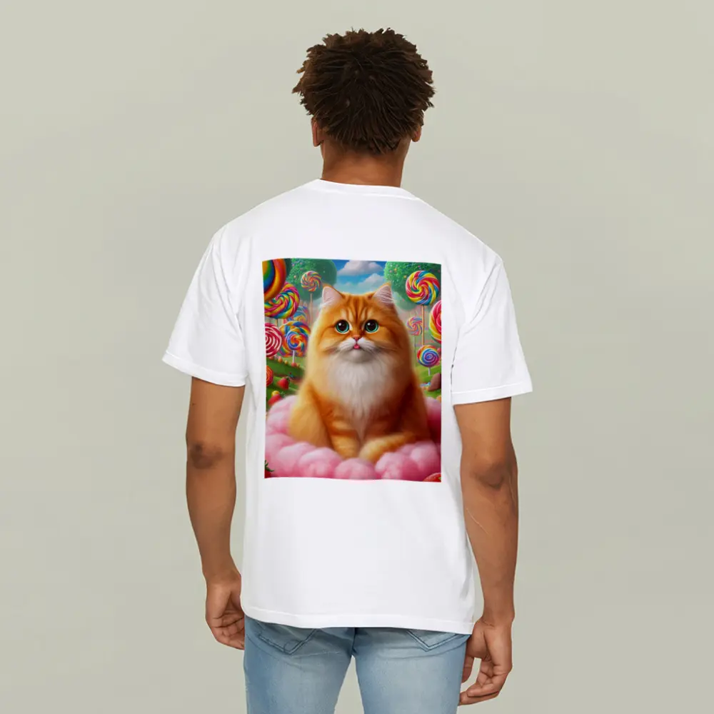 Orange Cat Candy Land Fantasy Art – T-Shirts