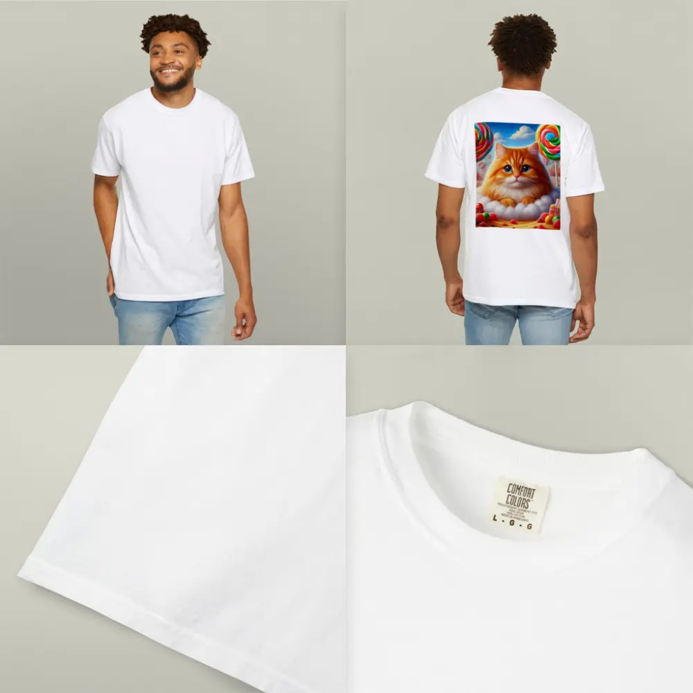 Fluffy Orange Cat Candy Land Fantasy – T-Shirts