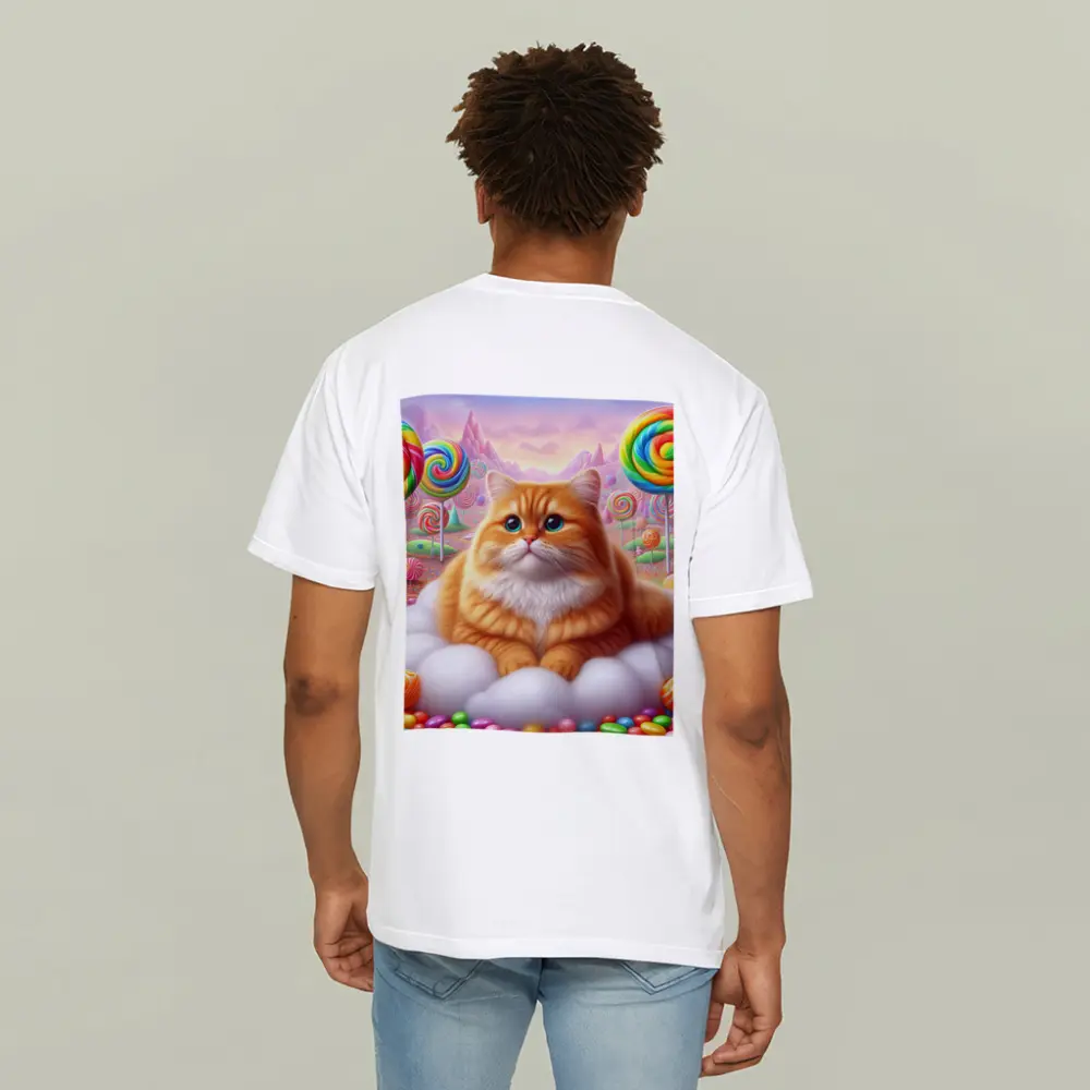 Fluffy Orange Cat Candy Land Fantasy – T-Shirts