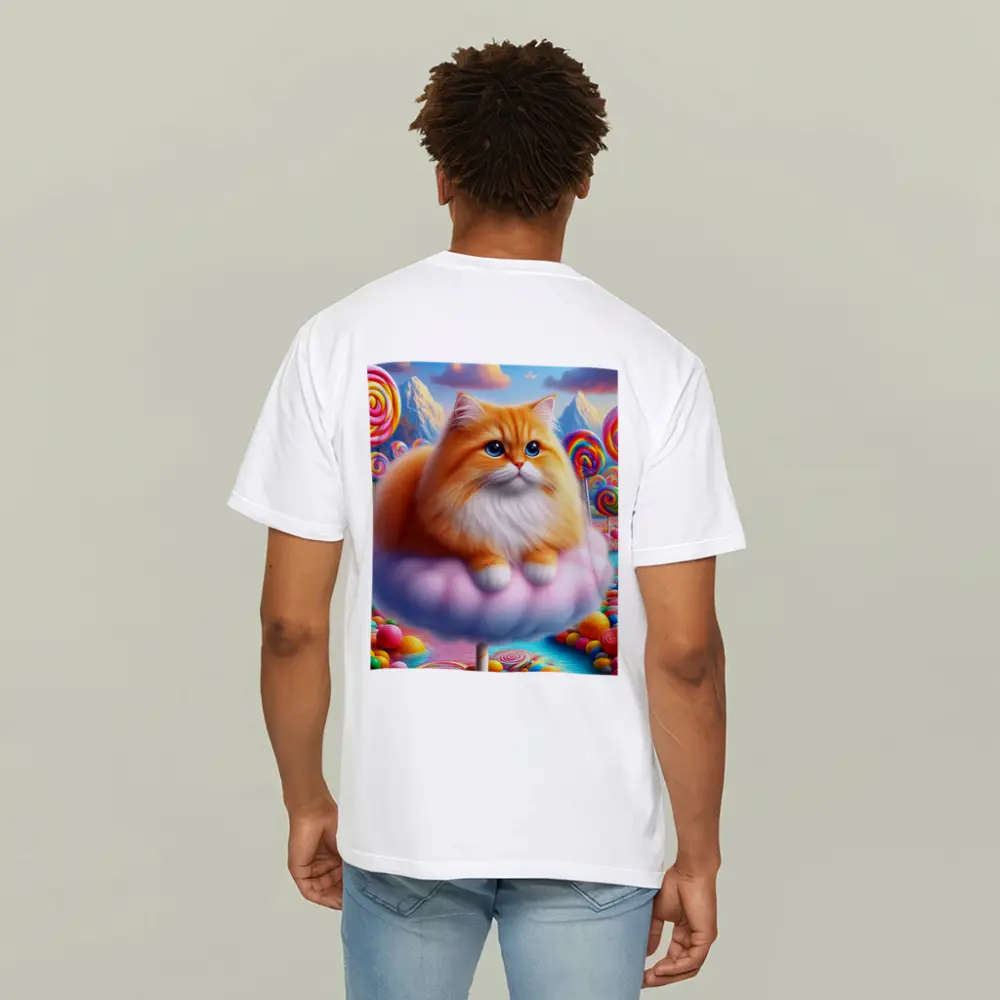 Fluffy Orange Cat Candy Land Fantasy – T-Shirts