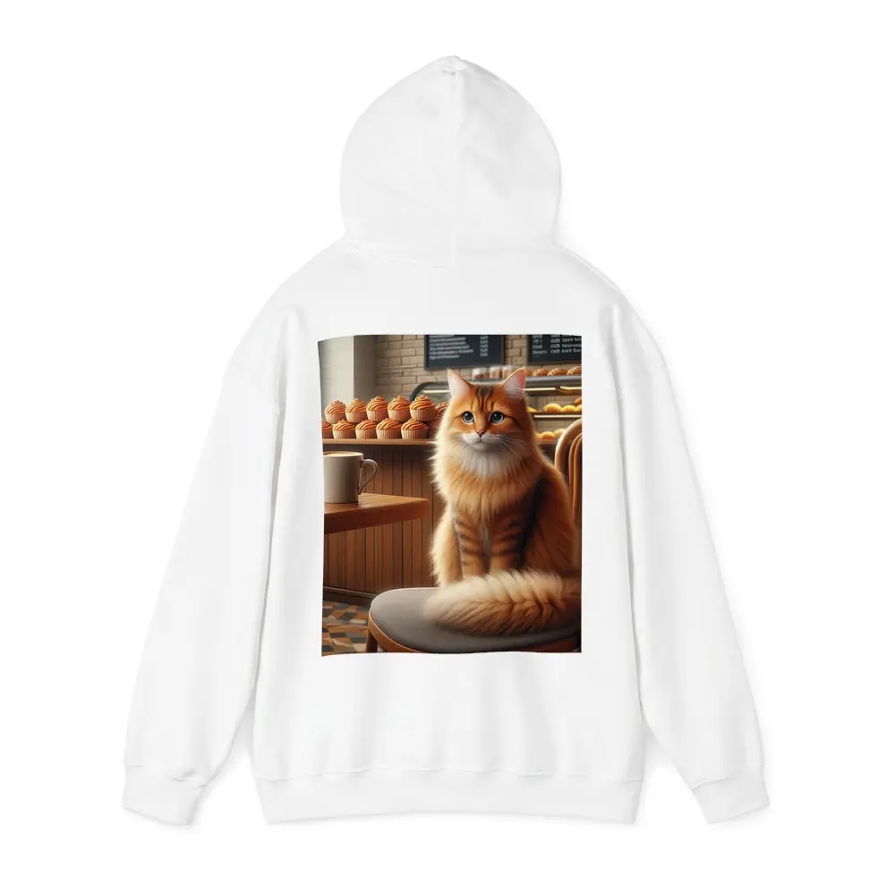Orange Tabby Cat Sitting In Cozy Cafe – Hoodies