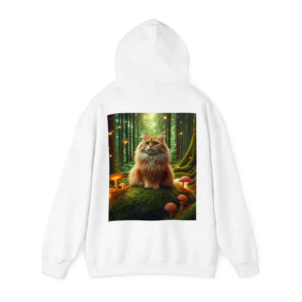 Fluffy Orange Cat Enchanted Forest Mushrooms – Hoodies