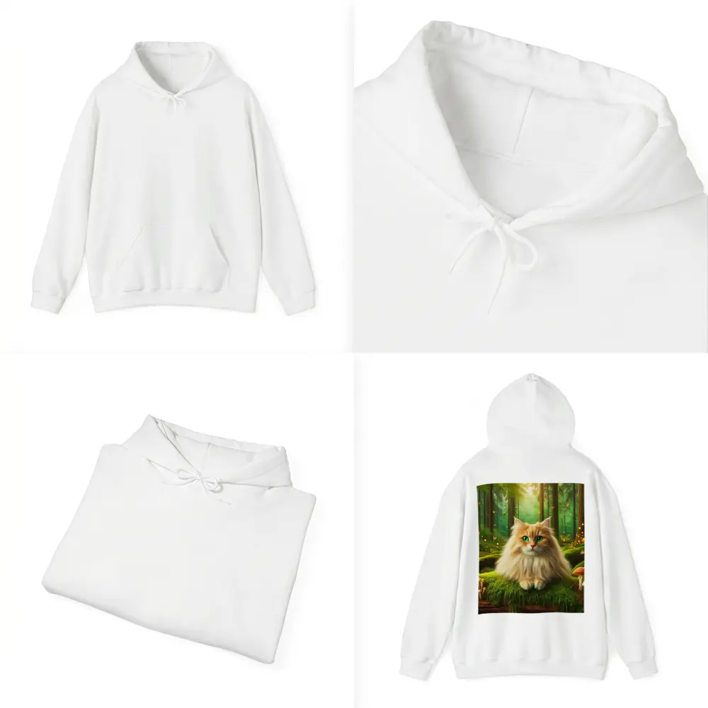 Fluffy Orange Cat Enchanted Forest Mushrooms – Hoodies