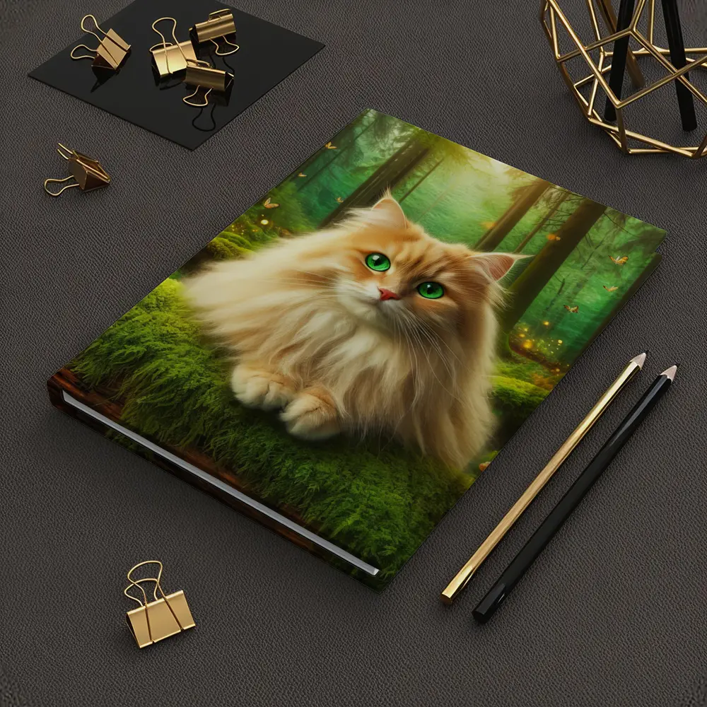 Fluffy Orange Cat Enchanted Forest Mushrooms – Notebooks