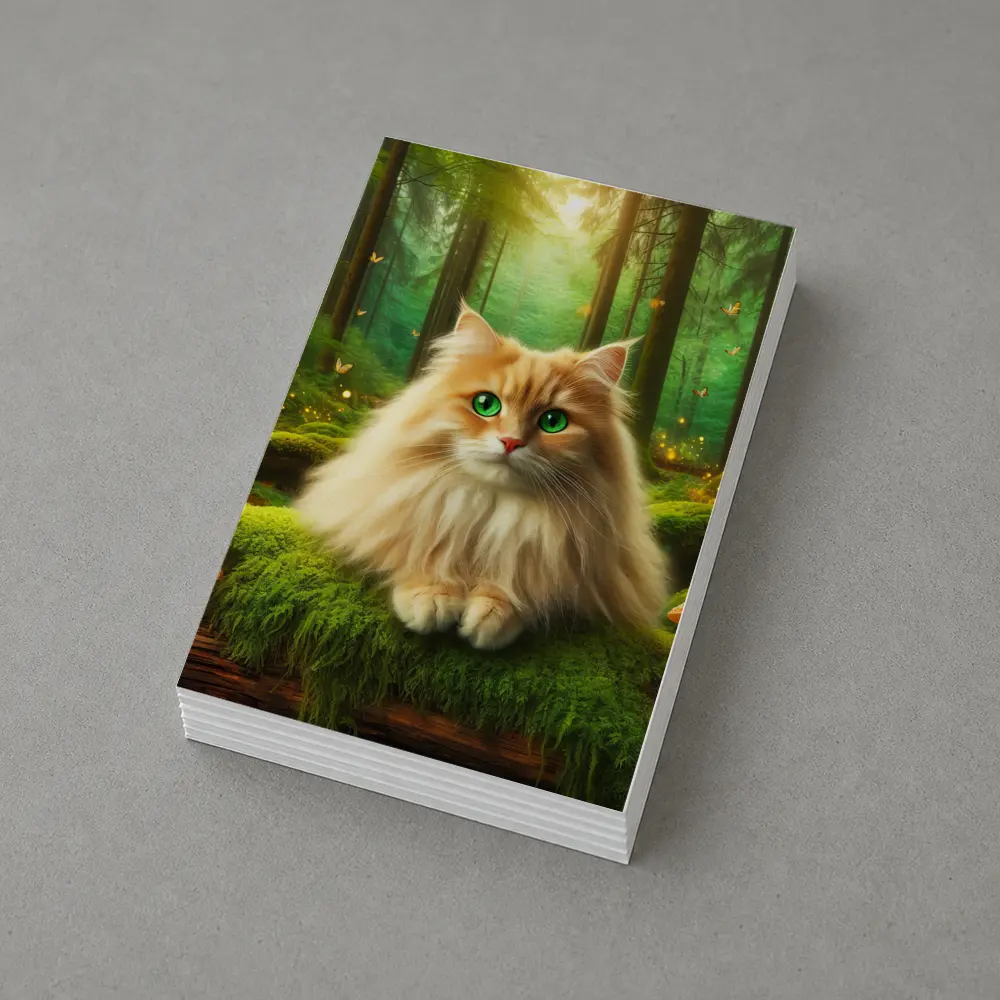 Fluffy Orange Cat Enchanted Forest Mushrooms – Postcards