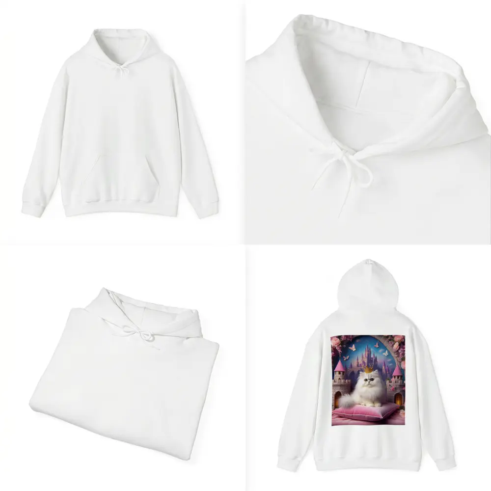 White Persian Cat Crown Fantasy Castle – Hoodies