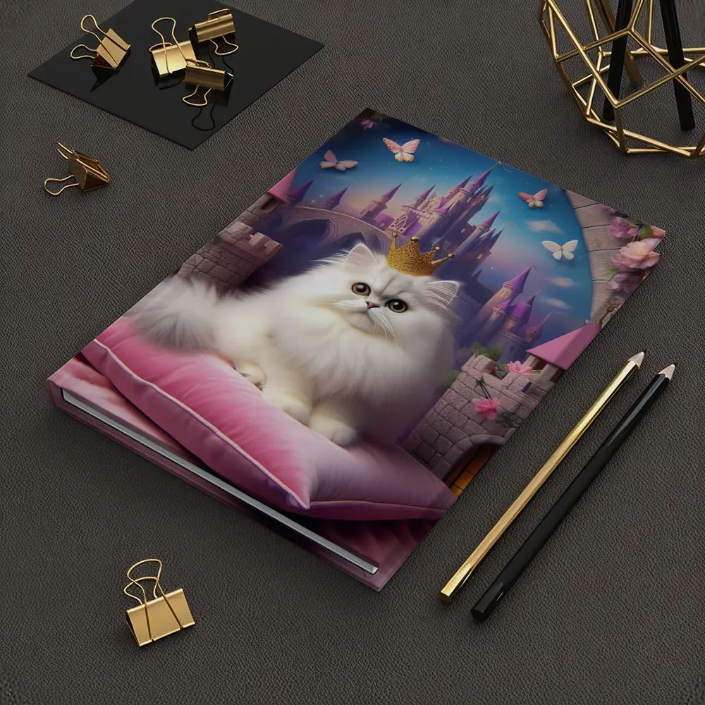 White Persian Cat Crown Fantasy Castle – Notebooks