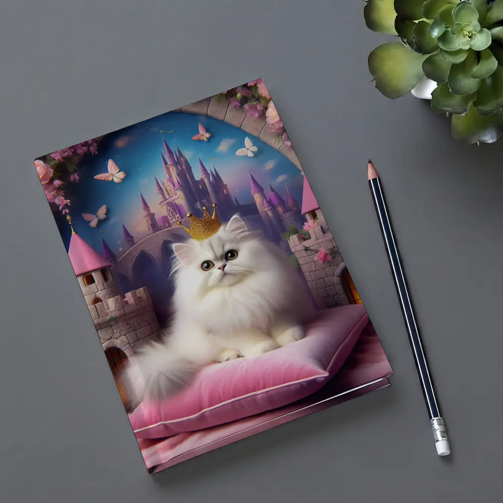 White Persian Cat Crown Fantasy Castle – Notebooks