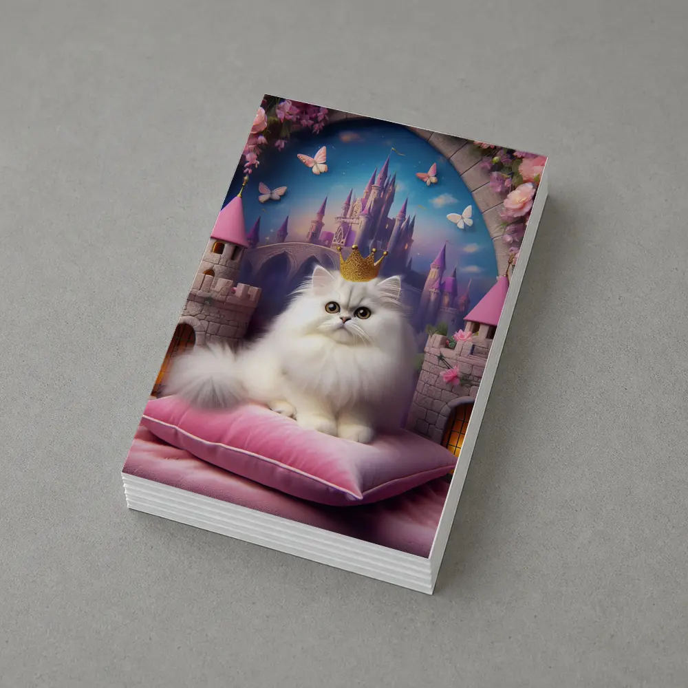White Persian Cat Crown Fantasy Castle – Postcards