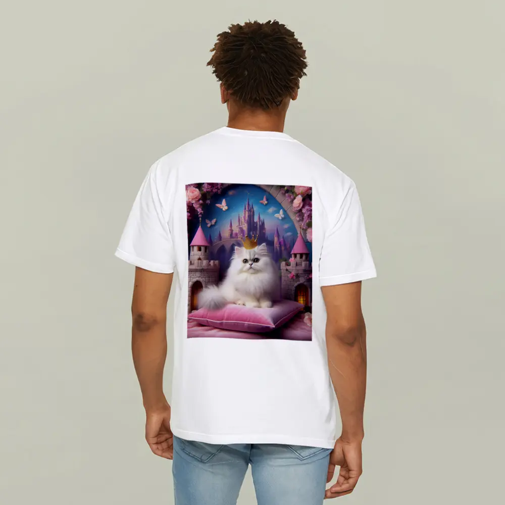 White Persian Cat Crown Fantasy Castle – T-Shirts