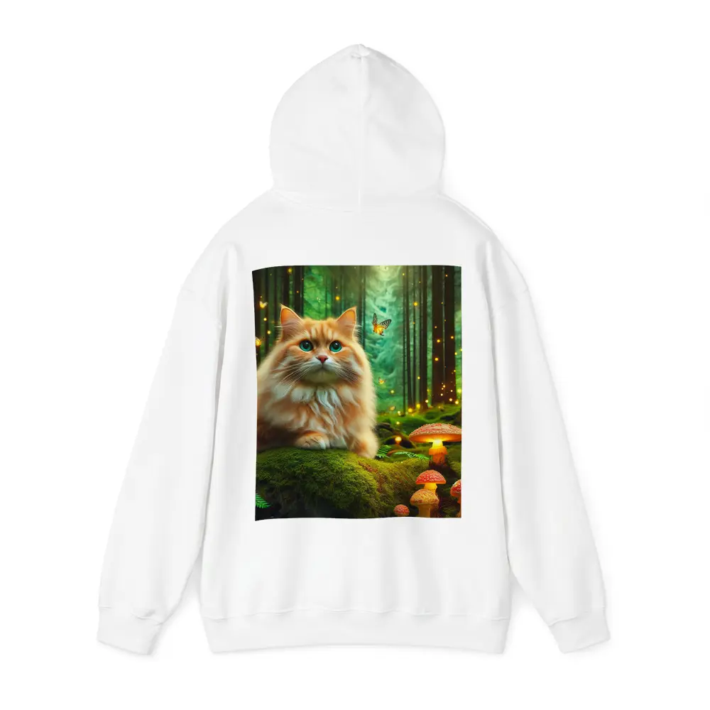 Orange Cat Enchanted Forest Mushrooms Butterflies – Hoodies
