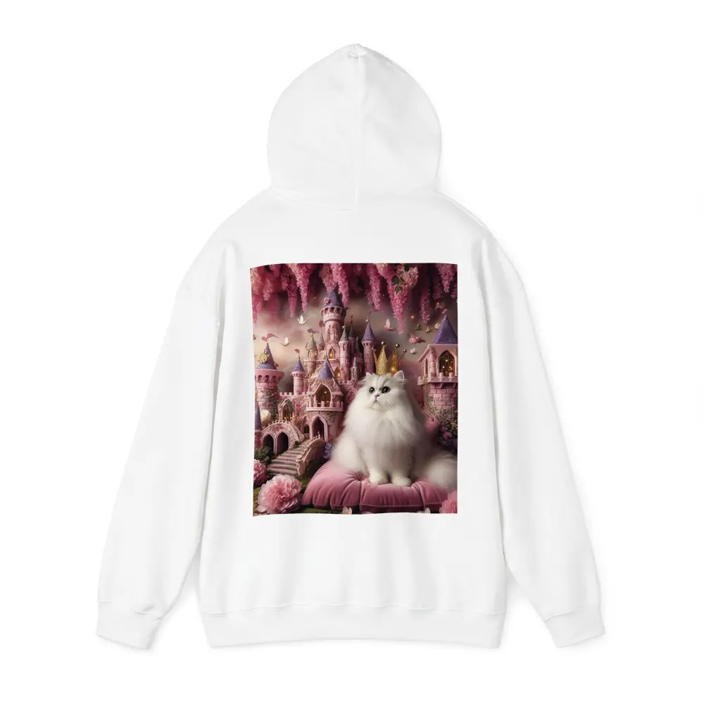 White Persian Cat Crown Pink Fantasy Castle – Hoodies