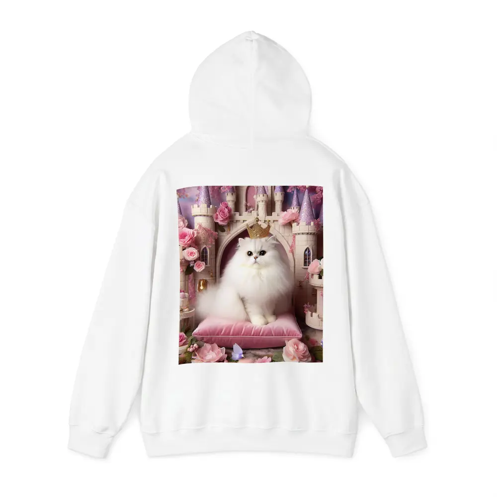 White Persian Cat Crown Pink Castle – Hoodies