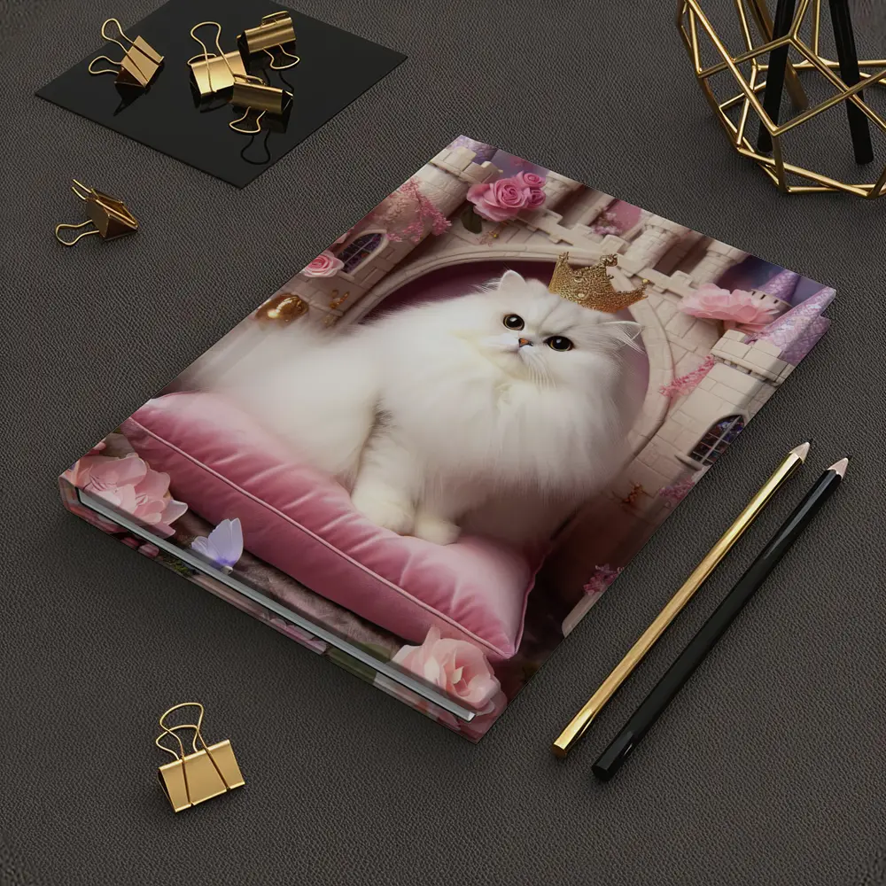 White Persian Cat Crown Pink Castle – Notebooks