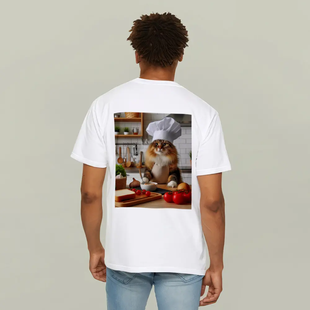 Chef Cat Cooking in Kitchen Setting – T-Shirts