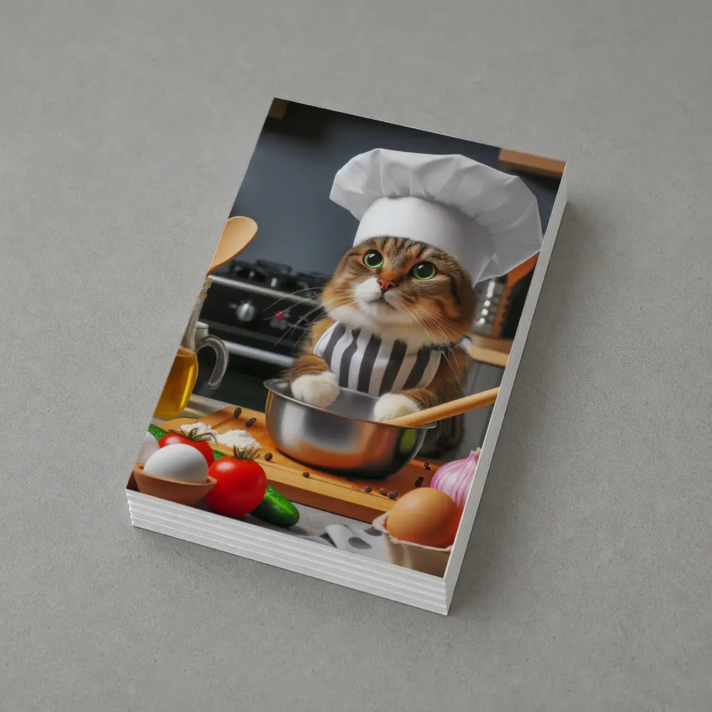 Chef Cat Cooking In Kitchen Setting – Postcards