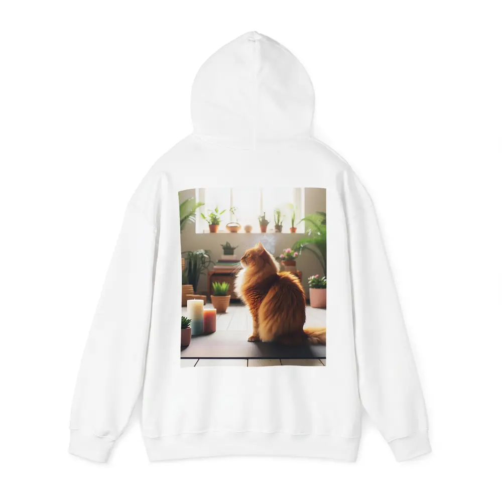 Orange Cat Sitting on Yoga Mat – Hoodies