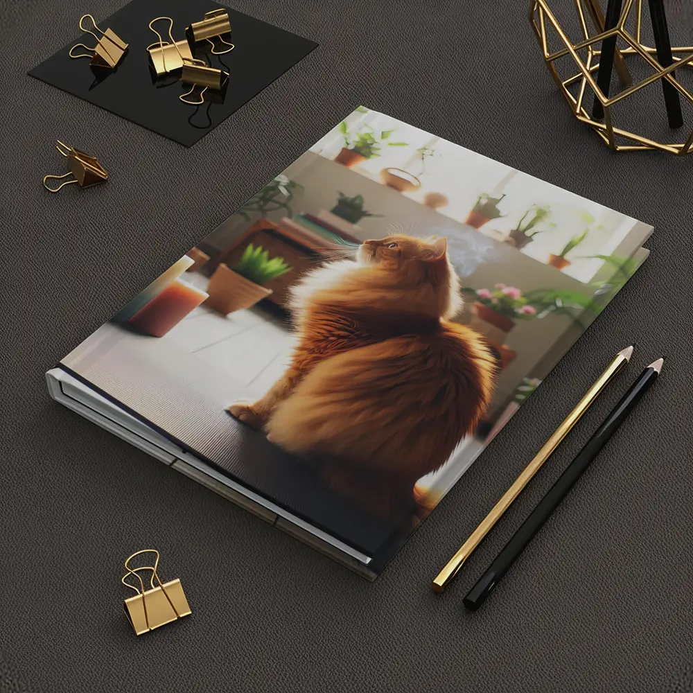 Orange Cat Sitting on Yoga Mat – Notebooks