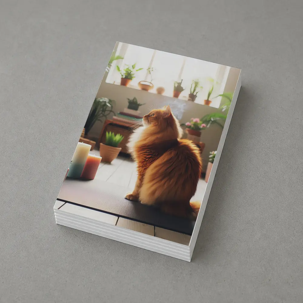Orange Cat Sitting on Yoga Mat – Postcards