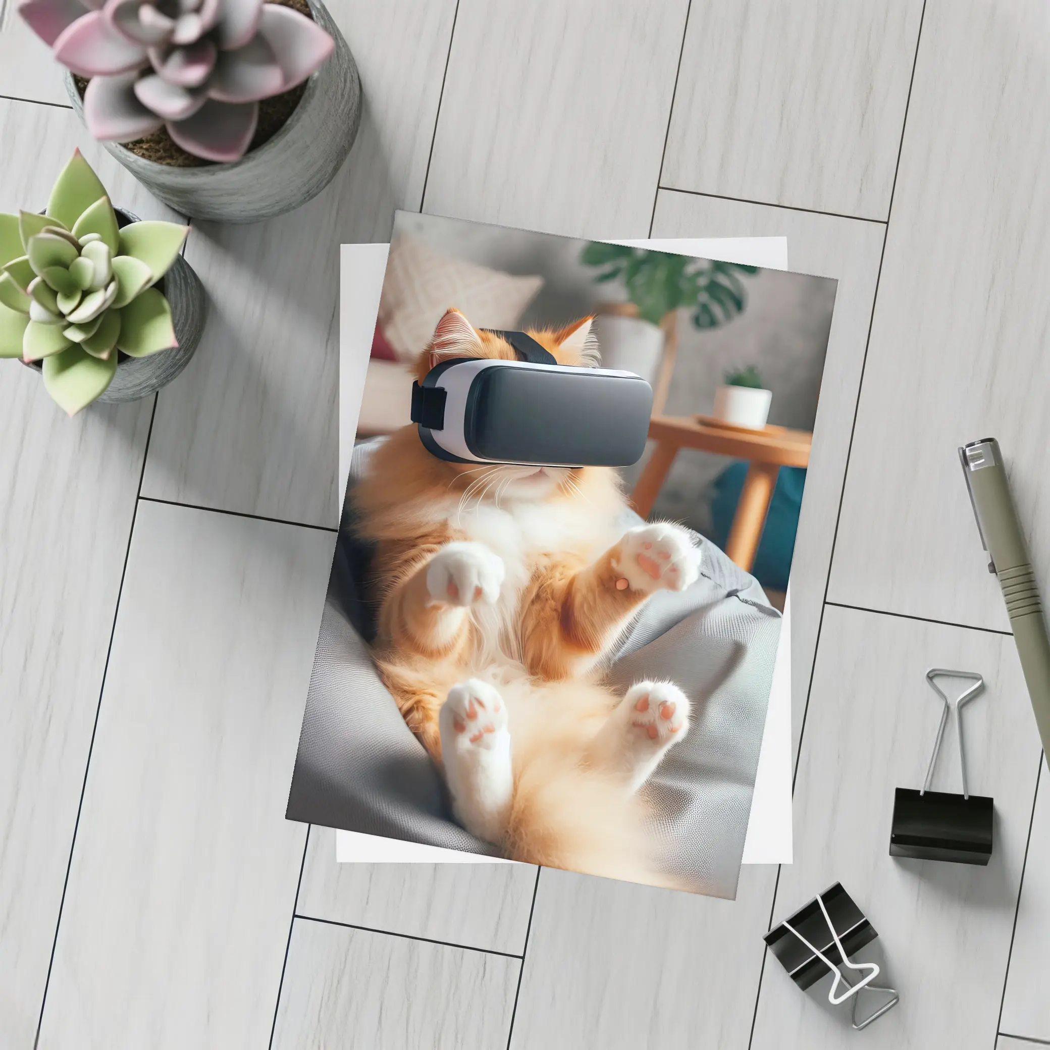 Orange Cat VR Headset Bean Bag – Postcards