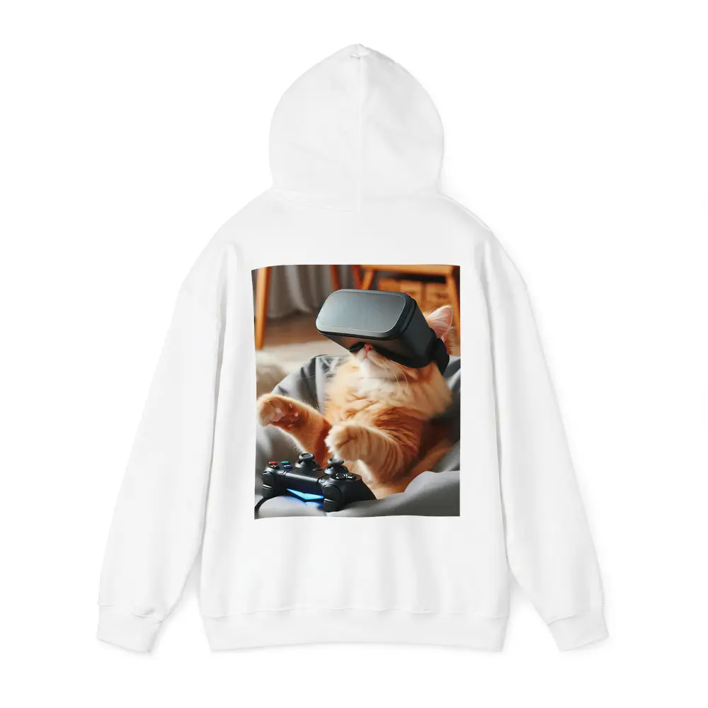 Orange Cat Gaming With VR Headset – Hoodies